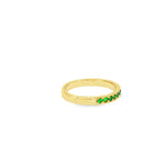 Load image into Gallery viewer, Yellow Gold Eternity Ring with Round Cut Emeralds