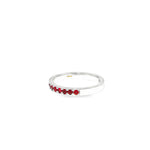 Load image into Gallery viewer, White Gold Eternity Ring with Round Cut Red Rubies