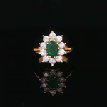 Load image into Gallery viewer, Emerald and Yellow Gold Multistone Ring