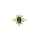 Load image into Gallery viewer, Emerald and Yellow Gold Multistone Ring