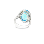 Load image into Gallery viewer, White Gold Ring with Brilliant Cut Blue Topaz and Diamon