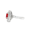 Load image into Gallery viewer, White Gold Ring with Oval Ruby & Diamonds