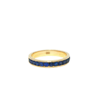 Load image into Gallery viewer, Yellow Gold Eternity Ring with Deep Blue Sapphires