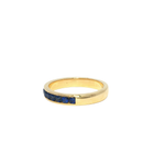 Load image into Gallery viewer, Yellow Gold Eternity Ring with Deep Blue Sapphires