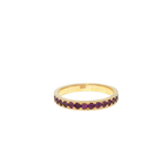 Load image into Gallery viewer, Yellow Gold Eternity Ring with Round Cut Ruby Gemstones