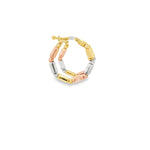 Load image into Gallery viewer, Tri-Color Gold Hoop Earrings in Sleek Design