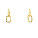 Load image into Gallery viewer, Yellow Gold Rectangular Link Dangle Earrings
