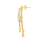 Load image into Gallery viewer, 14ct Yellow & Rose Gold Dangle Earrings with Round Brilliant Cut CZ