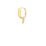 Load image into Gallery viewer, Yellow Gold Dangle Earrings with Square Brilliant Cut CZ