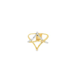 Load image into Gallery viewer, Geometric Two Tone Gold Cocktail Ring