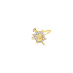 Load image into Gallery viewer, Yellow Gold Turtle Cocktail Ring with Cabochon Ruby & CZ
