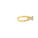 Load image into Gallery viewer, Yellow Gold Engagement Ring with Round Brilliant CZ