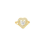 Load image into Gallery viewer, Two Tone Gold Heart-Shaped CZ Ring