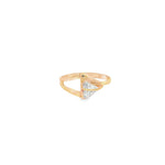 Load image into Gallery viewer, Rose Gold Multistone Ring with Trillion Cut CZ