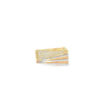 Load image into Gallery viewer, Tri-Tone Gold Multi-Stone Ring with Round Brilliant Cut CZ