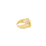 Load image into Gallery viewer, Tri-Tone Gold Multi-Stone Ring with Round Brilliant Cut CZ