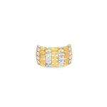 Load image into Gallery viewer, Textured Two-Tone Gold Geometric Band Ring