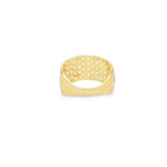 Load image into Gallery viewer, Textured Two-Tone Gold Geometric Band Ring