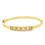 Load image into Gallery viewer, Yellow Gold Bangle with Round Brilliant Cut CZ