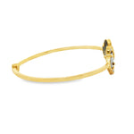 Load image into Gallery viewer, Yellow Gold Bangle with Onyx Clover Accents