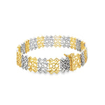 Load image into Gallery viewer, Two-Tone Geometric Link Chain Bracelet in Yellow Gold