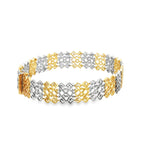 Load image into Gallery viewer, Two-Tone Geometric Link Chain Bracelet in Yellow Gold