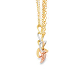 Load image into Gallery viewer, Tri-Gold Necklace with Round Cut CZ