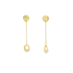 Load image into Gallery viewer, Yellow Gold Dangle Circle Earrings