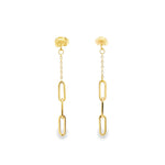 Load image into Gallery viewer, Elegant Yellow Gold Chain Link Dangle Earrings