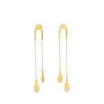 Load image into Gallery viewer, Yellow Gold Teardrop Dangle Earrings