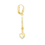 Load image into Gallery viewer, Yellow Gold Dangle Earrings with Heart Charms