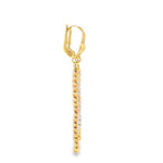 Load image into Gallery viewer, Tri-Color Gold Bead Dangle Earrings
