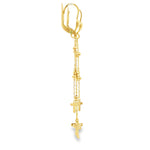 Load image into Gallery viewer, 14k Yellow Gold Dangle Earrings with Cross Charms