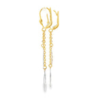 Load image into Gallery viewer, Elegant Yellow Gold Dangle Earrings with Open Marquise Accents