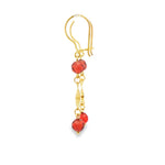 Load image into Gallery viewer, Yellow Gold Dangle Earrings with Brilliant-Cut Garnets