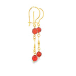 Load image into Gallery viewer, Yellow Gold Dangle Earrings with Brilliant-Cut Garnets