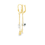 Load image into Gallery viewer, Butterfly Charm Dangle Earrings in Yellow Gold