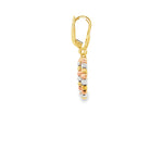 Load image into Gallery viewer, Tri-Gold Cross Dangle Earrings