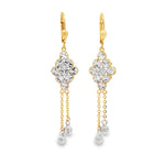 Load image into Gallery viewer, Two-Tone Diamond Cut Drop Earrings