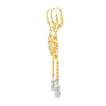 Load image into Gallery viewer, Two-Tone Diamond Cut Drop Earrings