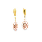 Load image into Gallery viewer, Two-Tone Gold Dangle Earrings with Smoky Quartz