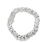 Load image into Gallery viewer, White Gold CZ Chain Bracelet