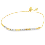 Load image into Gallery viewer, Two-Tone Textured Bead Yellow Gold Chain Bracelet