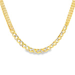 Load image into Gallery viewer, Yellow Gold CZ-Accented Cuban Necklace