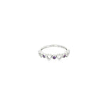 Load image into Gallery viewer, White Gold Heart Motif Amethyst Band Ring
