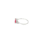 Load image into Gallery viewer, White Gold Multi Stone Ring with Emerald Cut Ruby Gemstone