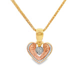 Load image into Gallery viewer, Yellow Gold Heart Diamond Charm Necklace