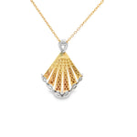 Load image into Gallery viewer, Yellow Gold Charm Necklace with Pear Cut Diamond