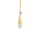 Load image into Gallery viewer, Yellow Gold Charm Necklace with Pear Cut Diamond