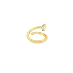 Load image into Gallery viewer, Yellow Gold Band Ring with Round Cut Diamonds